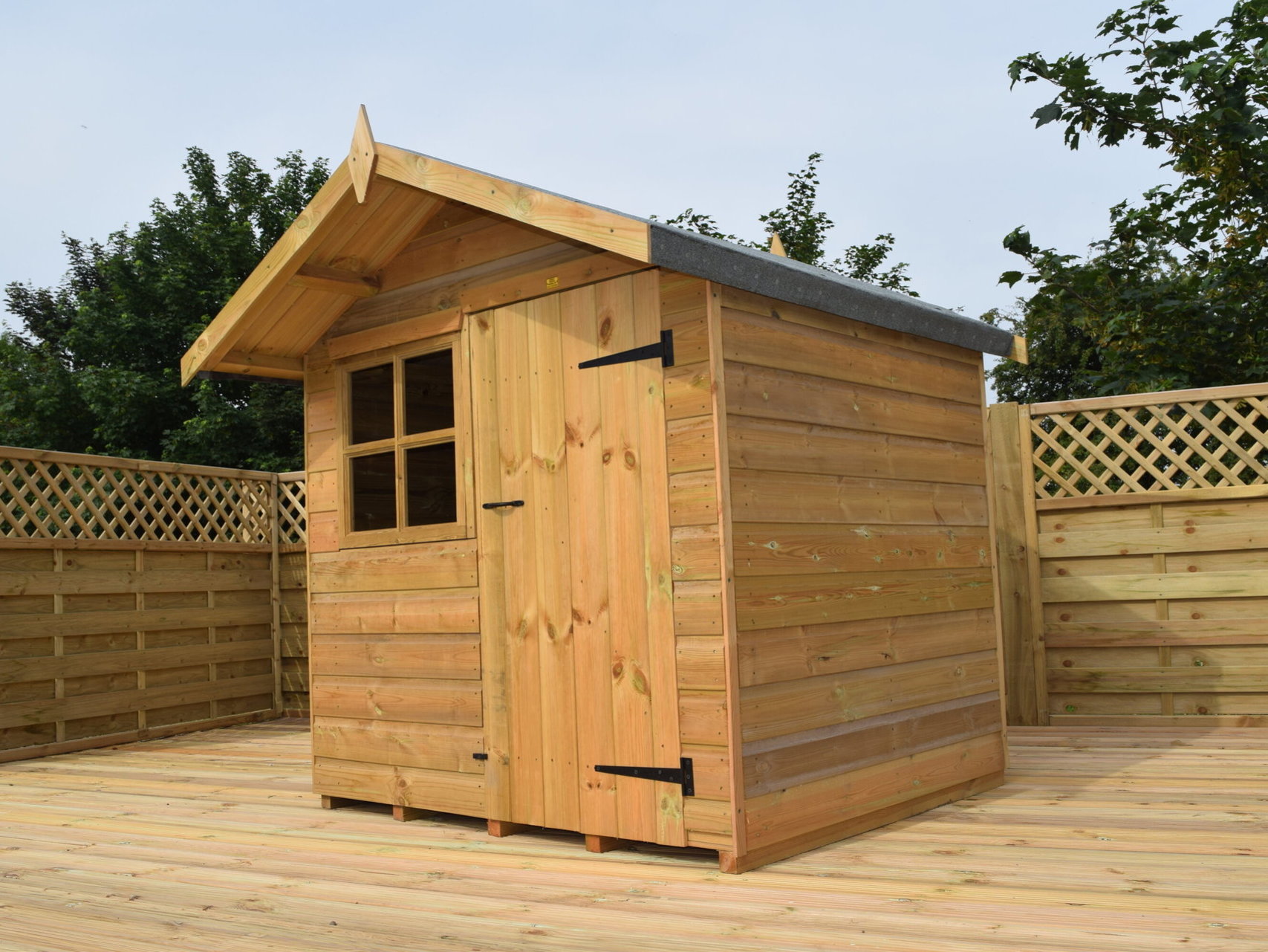 A shed on decking