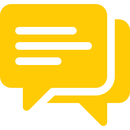 A yellow speech bubble icon