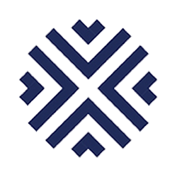 A blue and white simple icon
