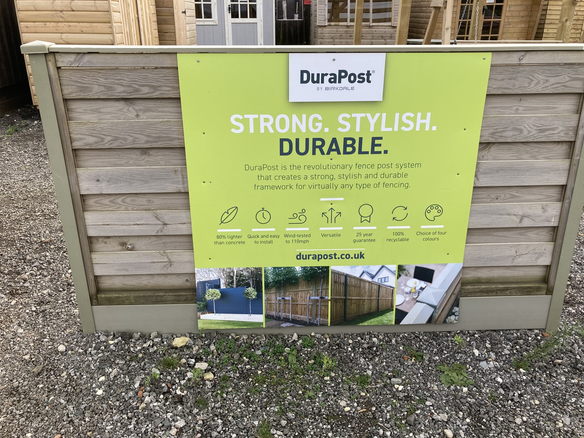 DuraPost sign on a fence